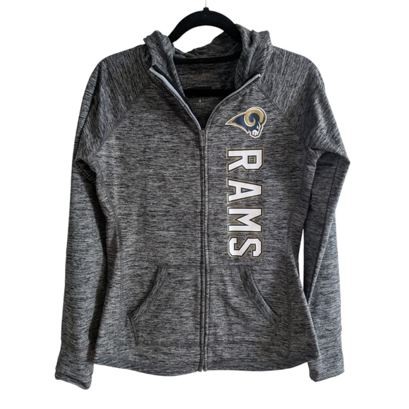 NFL Tops Nfl Los Angelos Rams Football Team Apparel Gray Zip Up